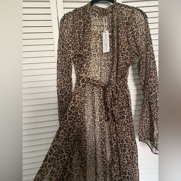 Brave Soul kimono with belt tie detail in leopard print. NEW - Picture 4 of 4
